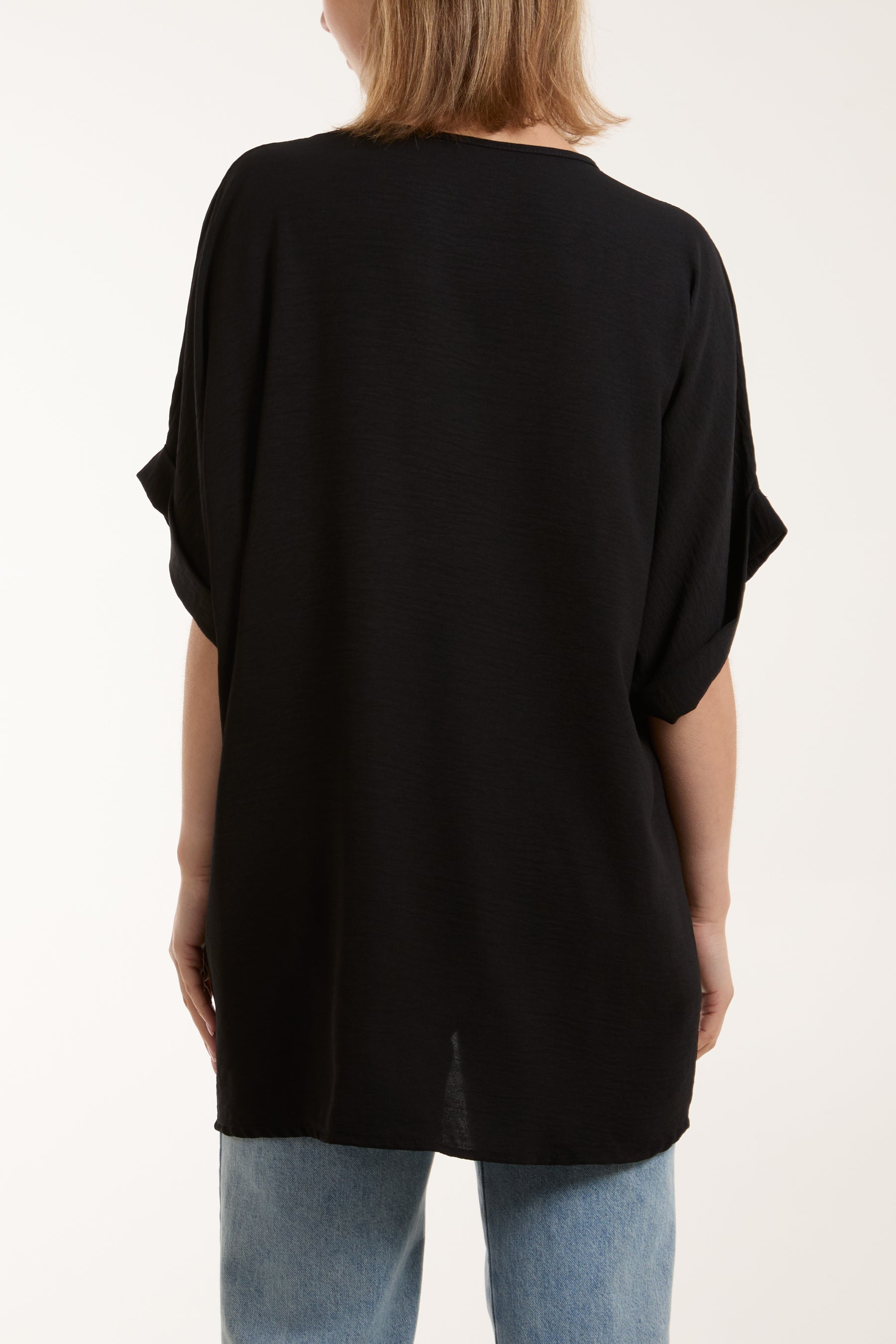 Twist Front Oversized Cocoon Blouse