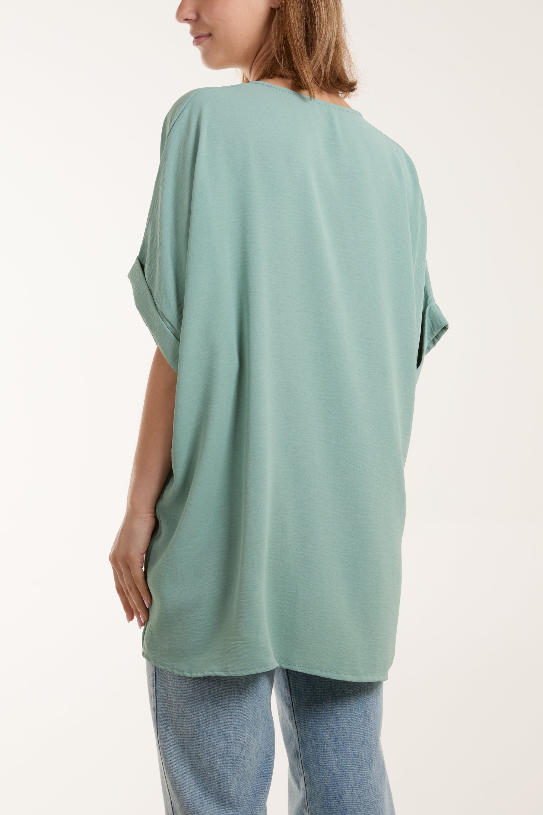 Twist Front Oversized Cocoon Blouse