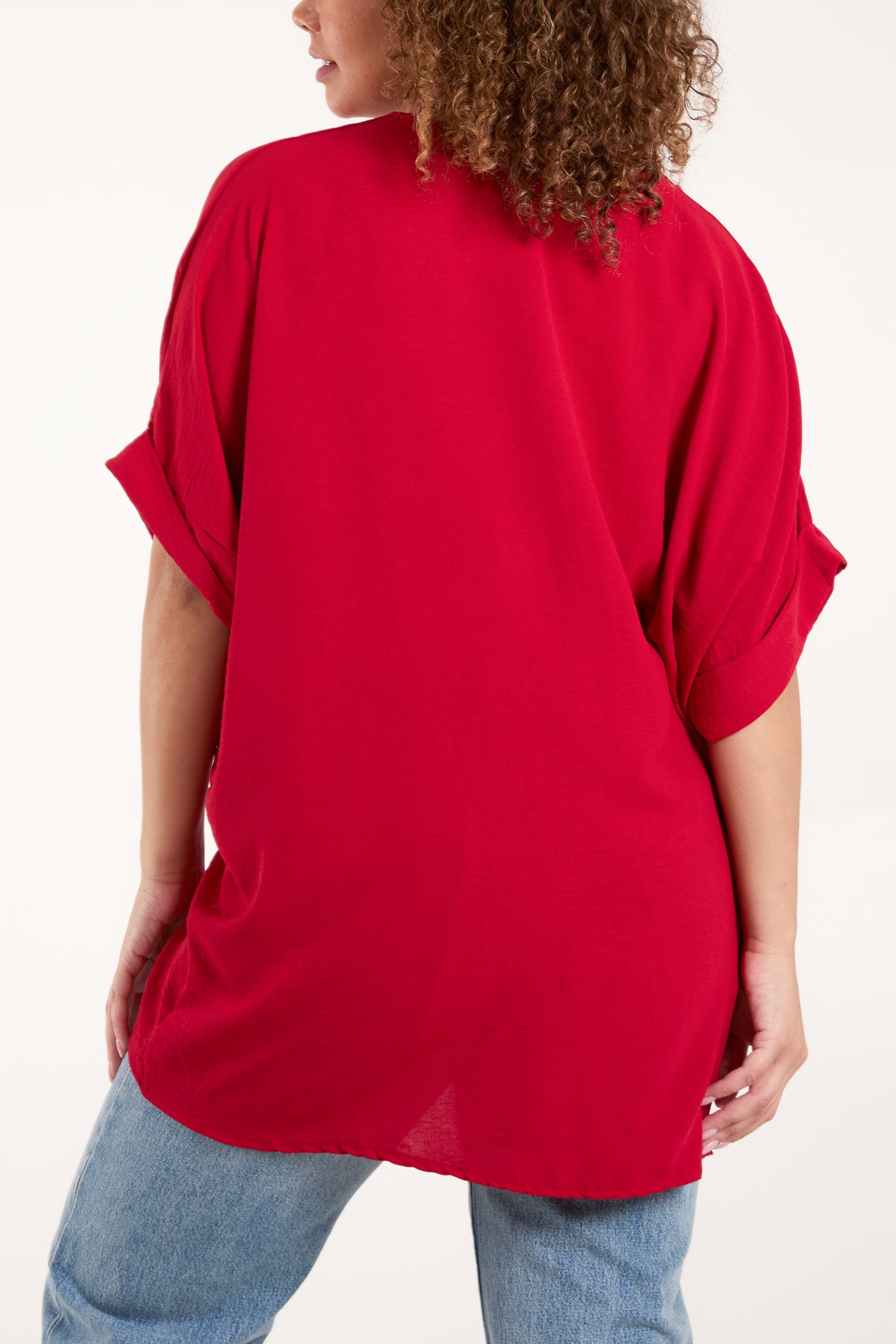 Twist Front Oversized Cocoon Blouse