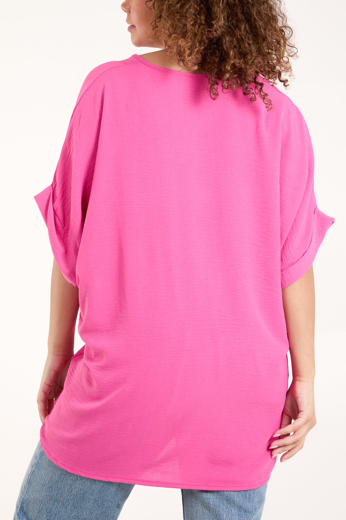 Twist Front Oversized Cocoon Blouse