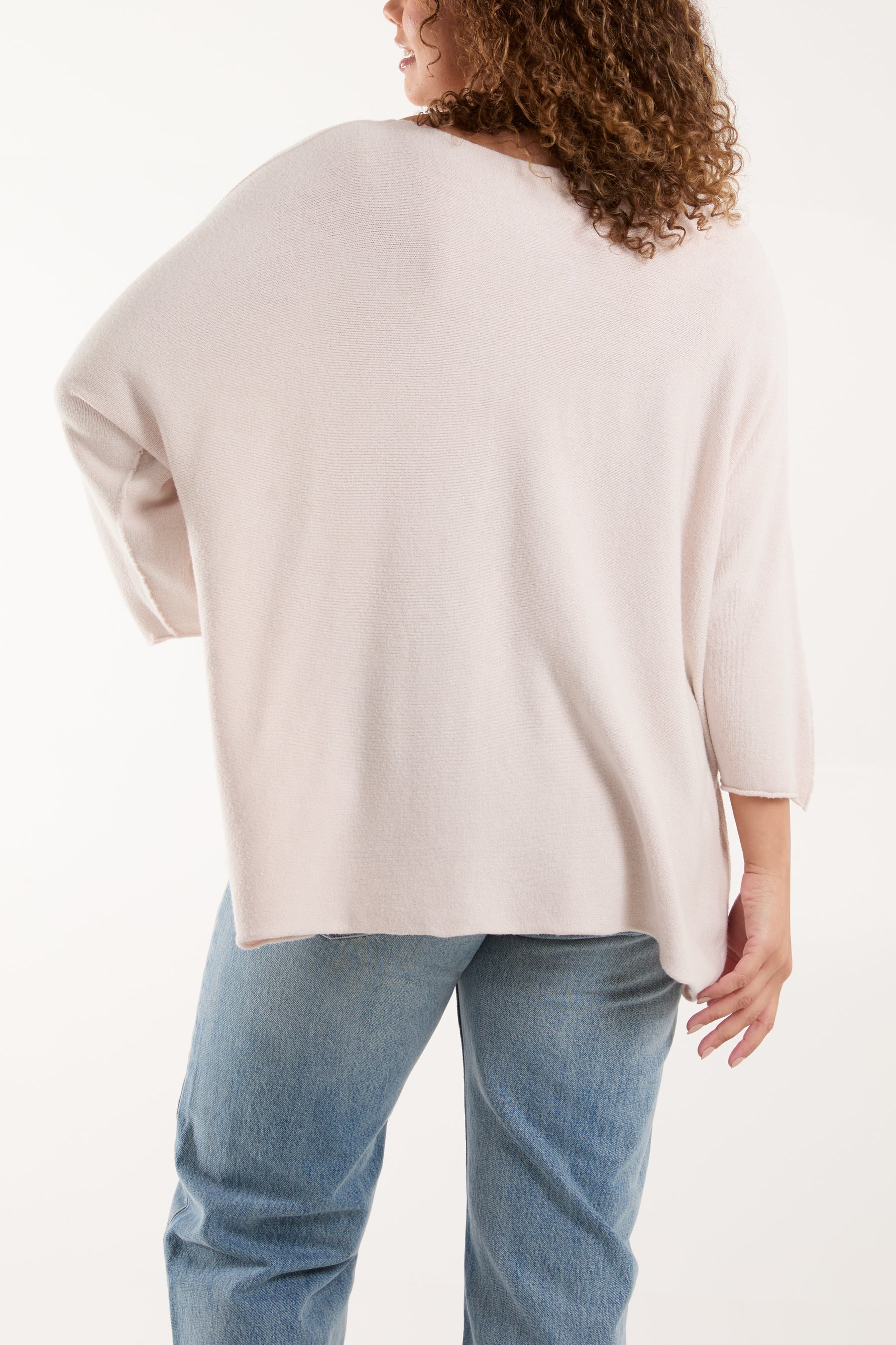 V-Neck Oversized Fine Knit Jumper