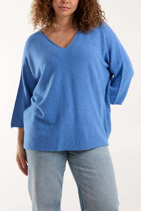 V-Neck Oversized Fine Knit Jumper