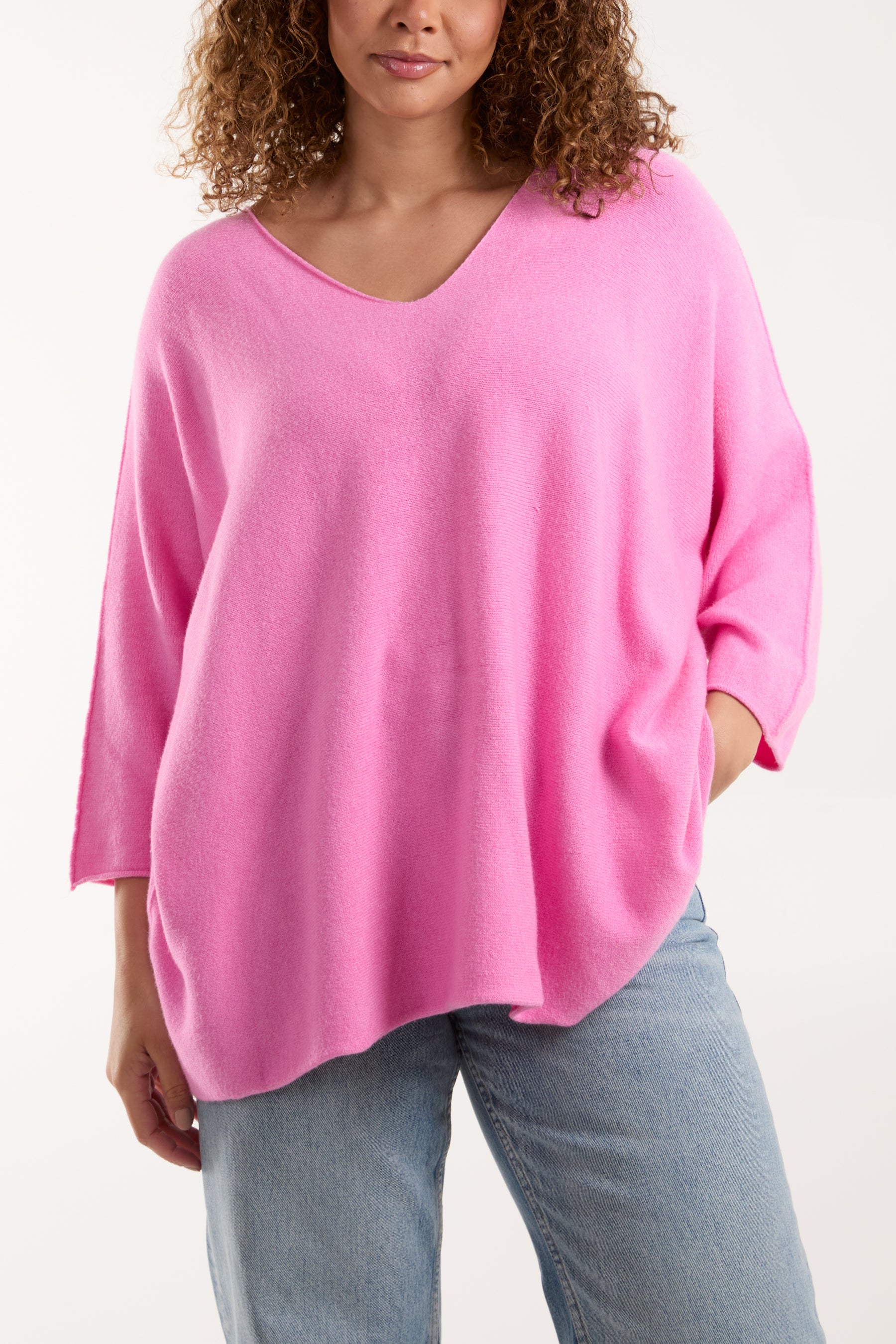 V-Neck Oversized Fine Knit Jumper