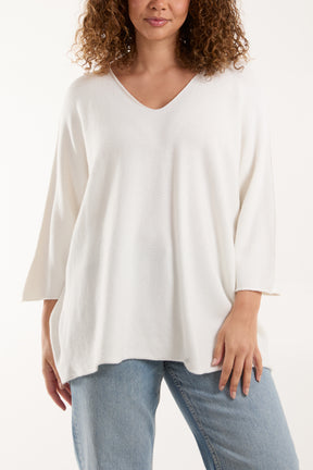 V-Neck Oversized Fine Knit Jumper