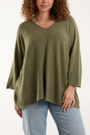 V-Neck Oversized Fine Knit Jumper