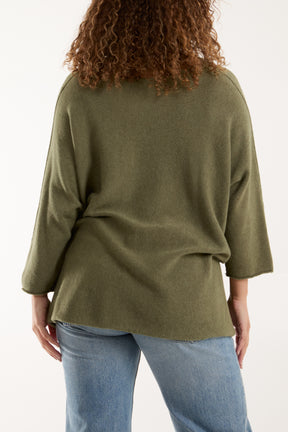 V-Neck Oversized Fine Knit Jumper