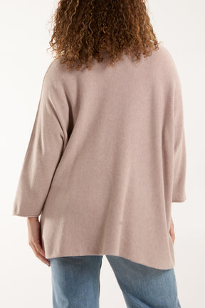 V-Neck Oversized Fine Knit Jumper