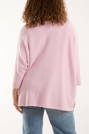 V-Neck Oversized Fine Knit Jumper