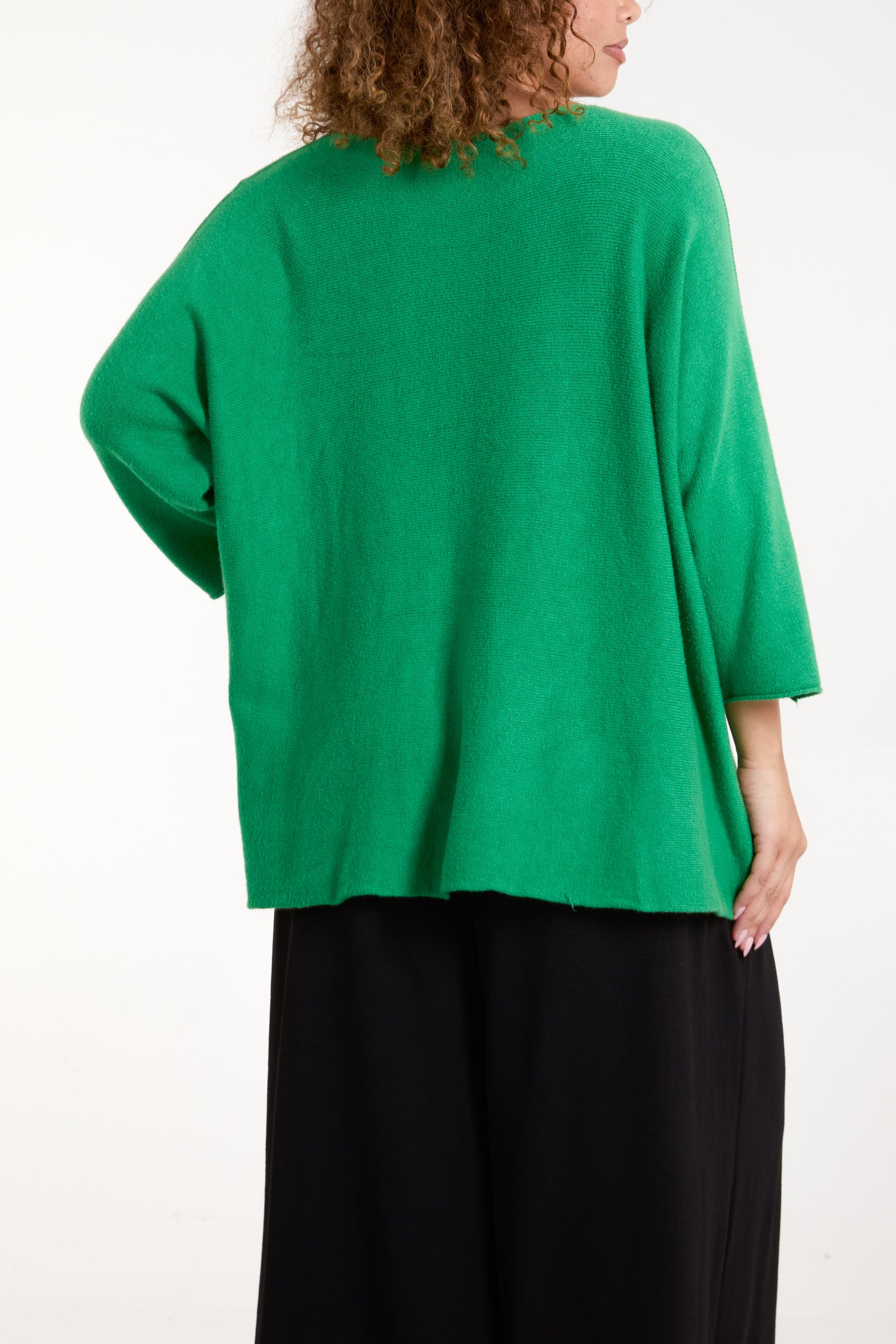 V-Neck Oversized Fine Knit Jumper