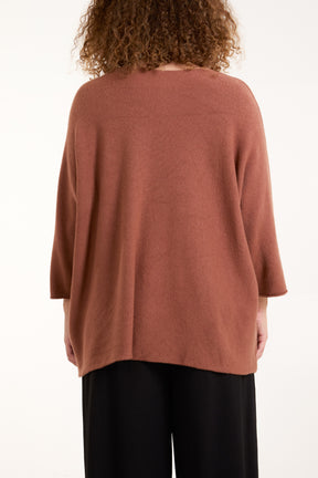 V-Neck Oversized Fine Knit Jumper