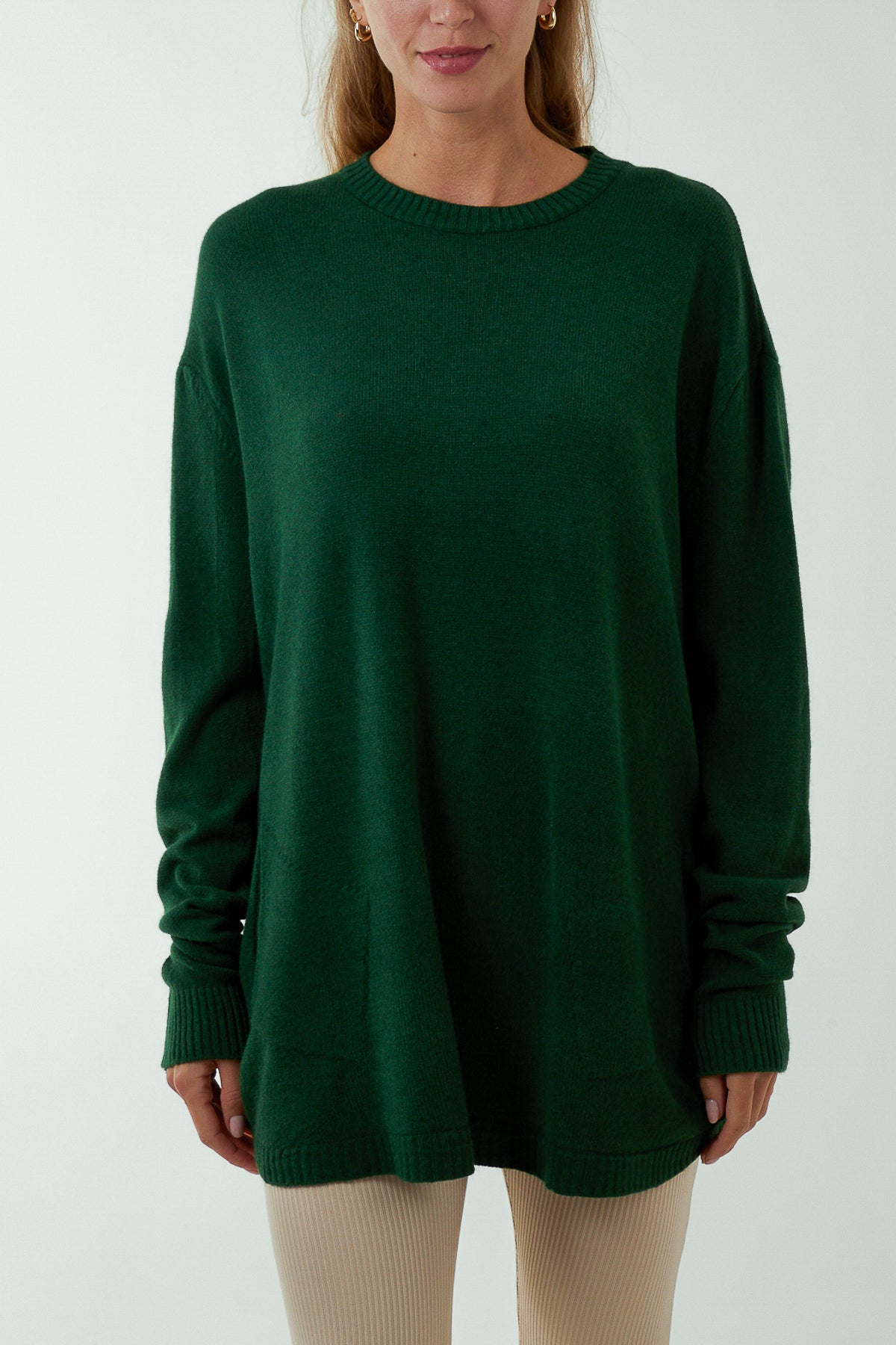 Pocket Crew Neck Oversized Jumper