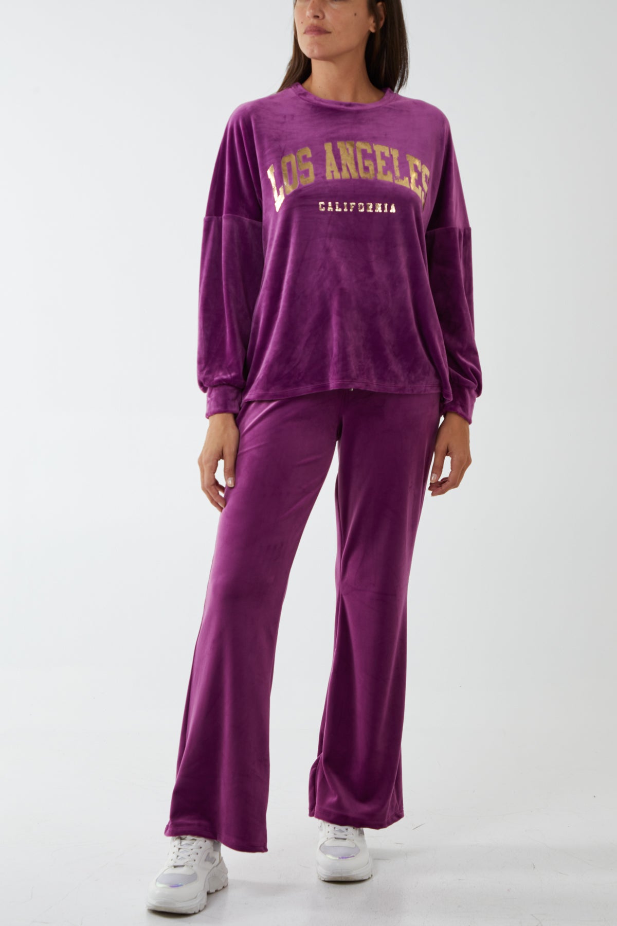 'Los Angeles' Velour Jumper & Trouser Set