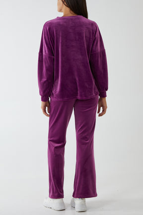 'Los Angeles' Velour Jumper & Trouser Set