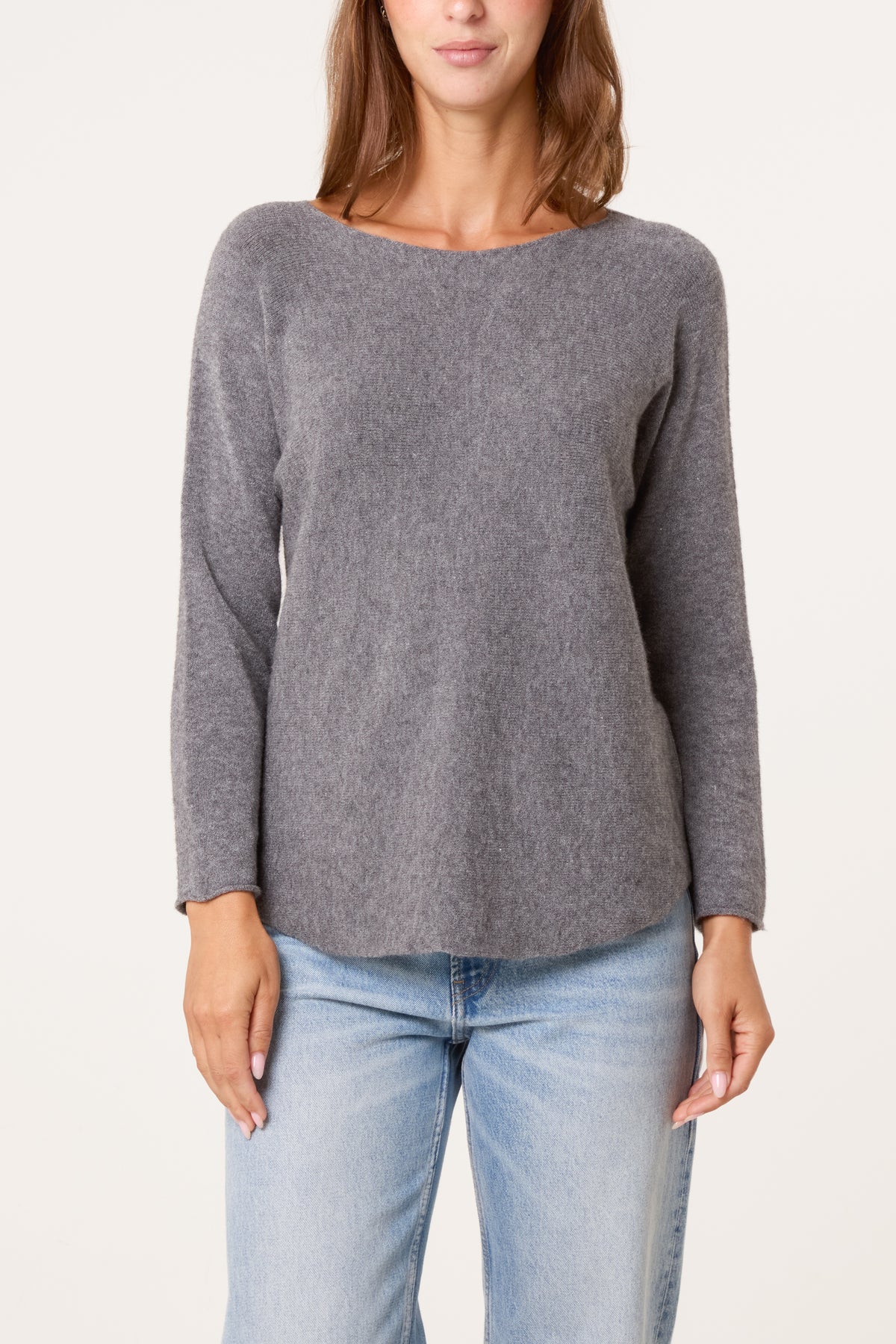 Round Neck Fine Knit Jumper