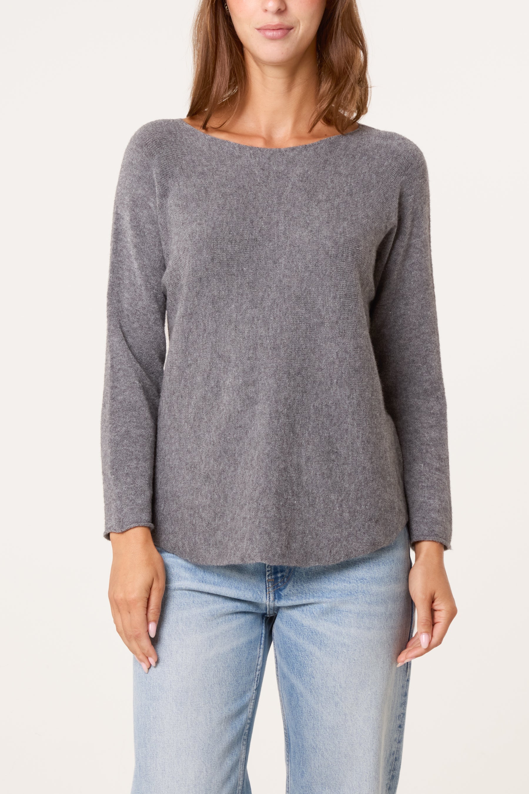 Round Neck Fine Knit Jumper
