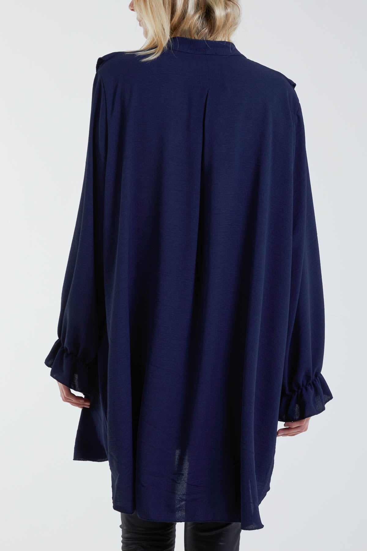 Flounce Poly Crepe Oversized Shirt