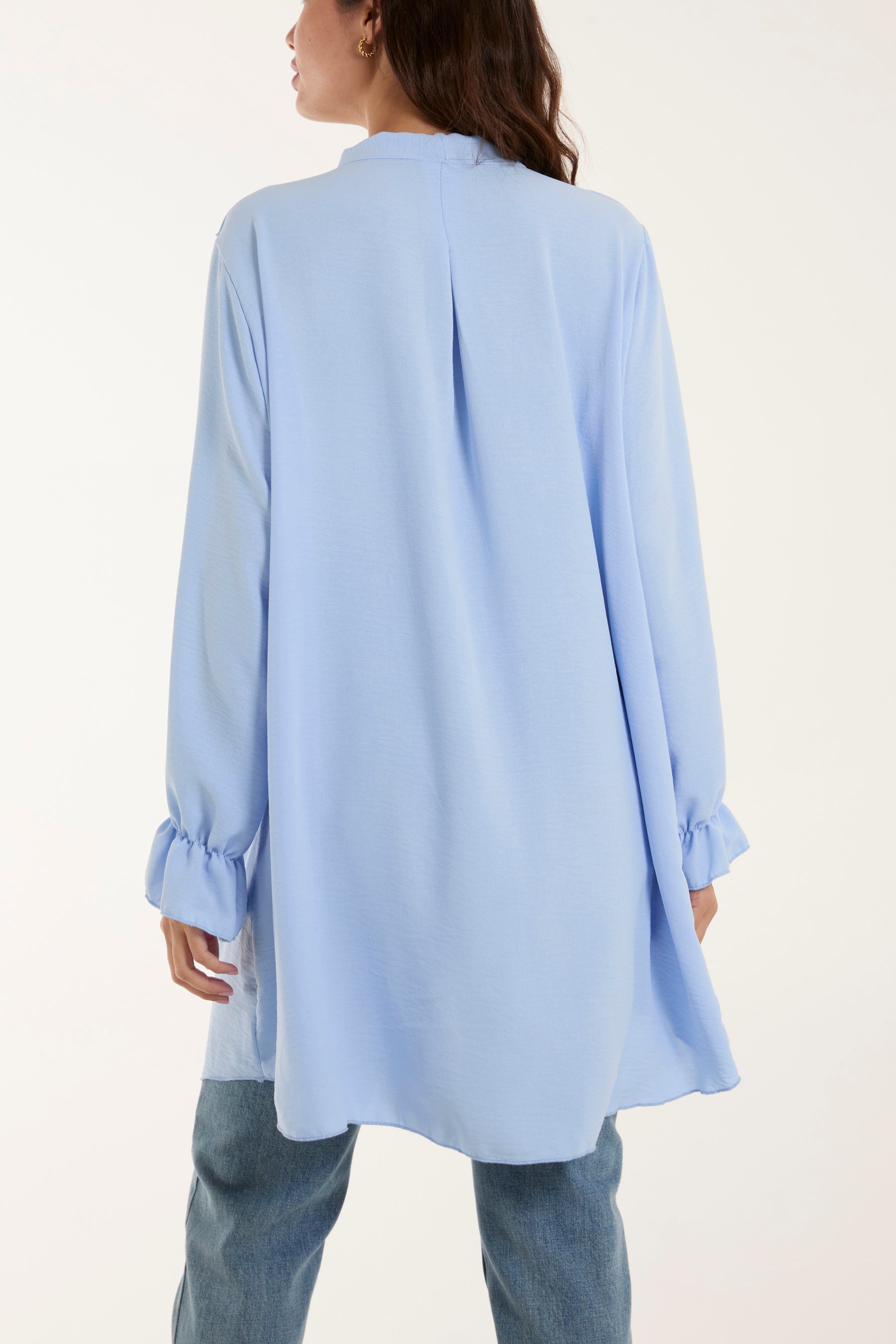 Flounce Poly Crepe Oversized Shirt