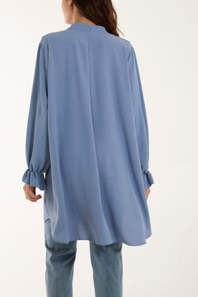 Flounce Poly Crepe Oversized Shirt