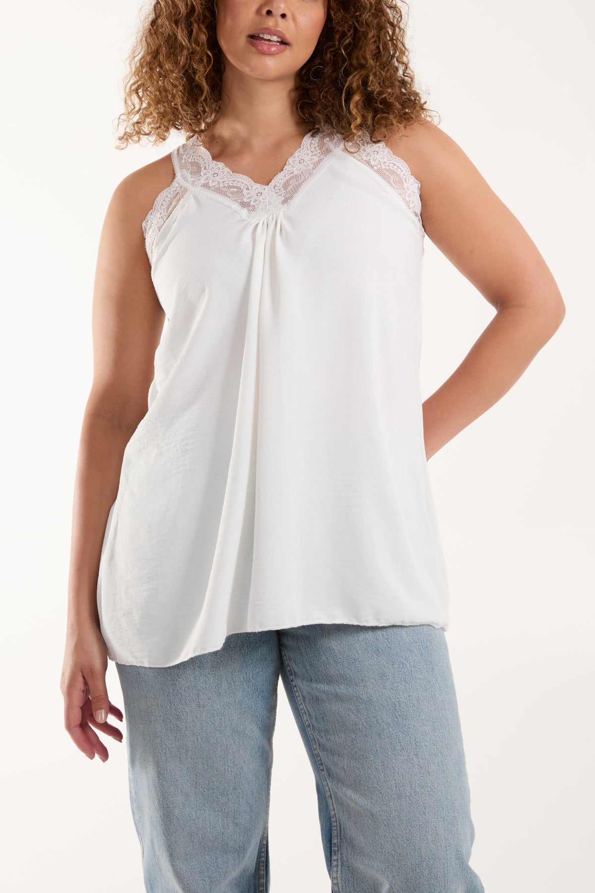 Lace Cami V Neck Top