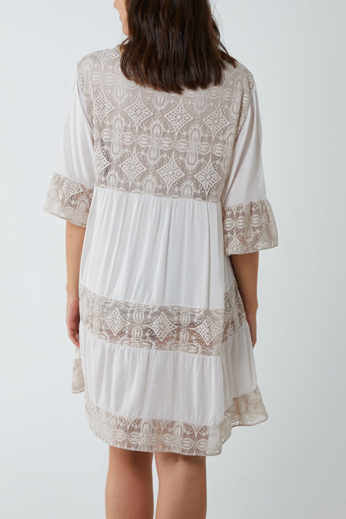 Lace Tiered Smock Dress