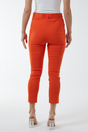 Pin Tuck Belted Capri Trousers