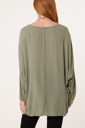 Round Neck Oversized  Blouse