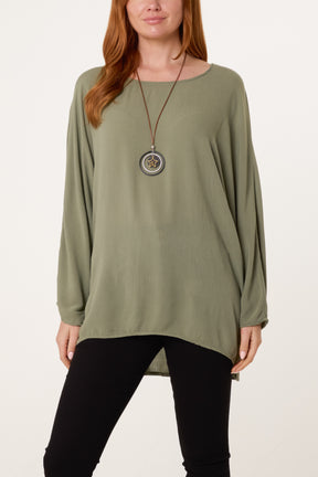 Round Neck Oversized  Blouse