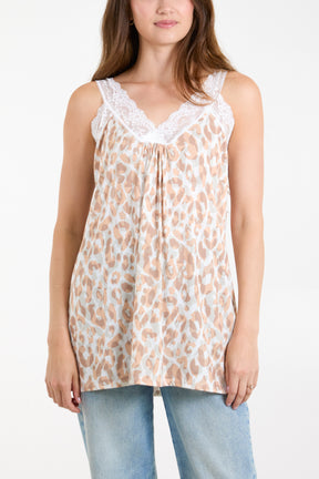 Leopard Lace Cami Vest