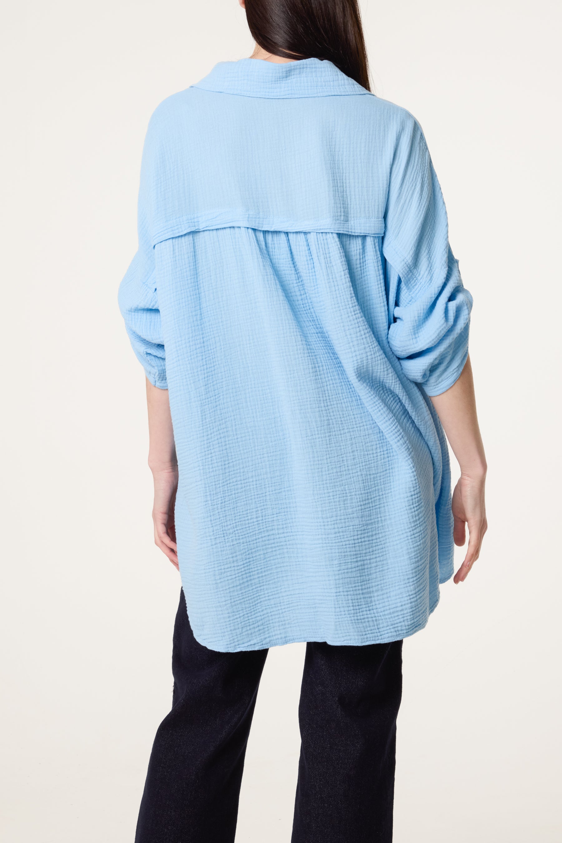 Cheese Cloth Button Down Shirt