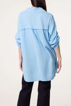 Cheese Cloth Button Down Shirt