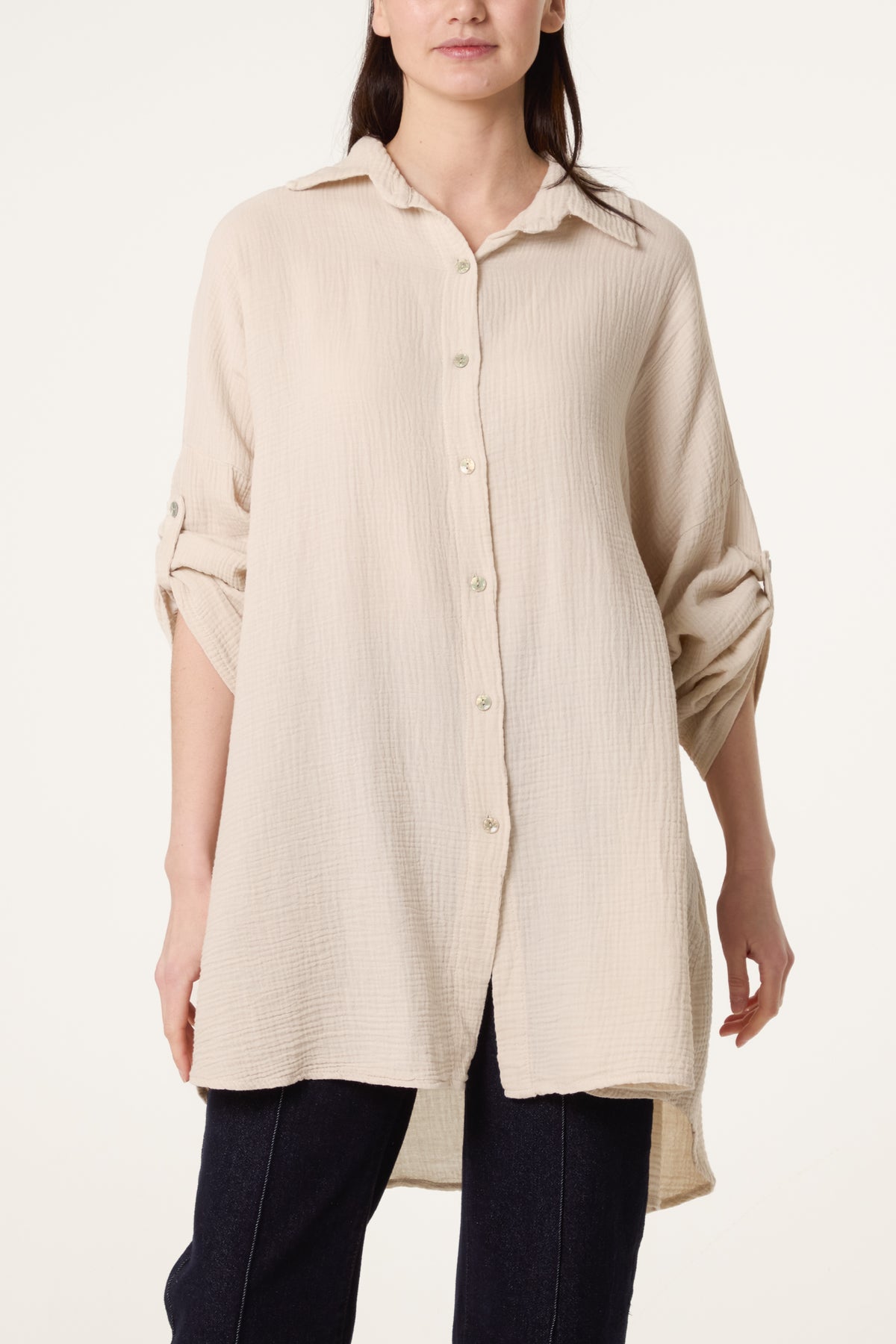 Cheese Cloth Button Down Shirt