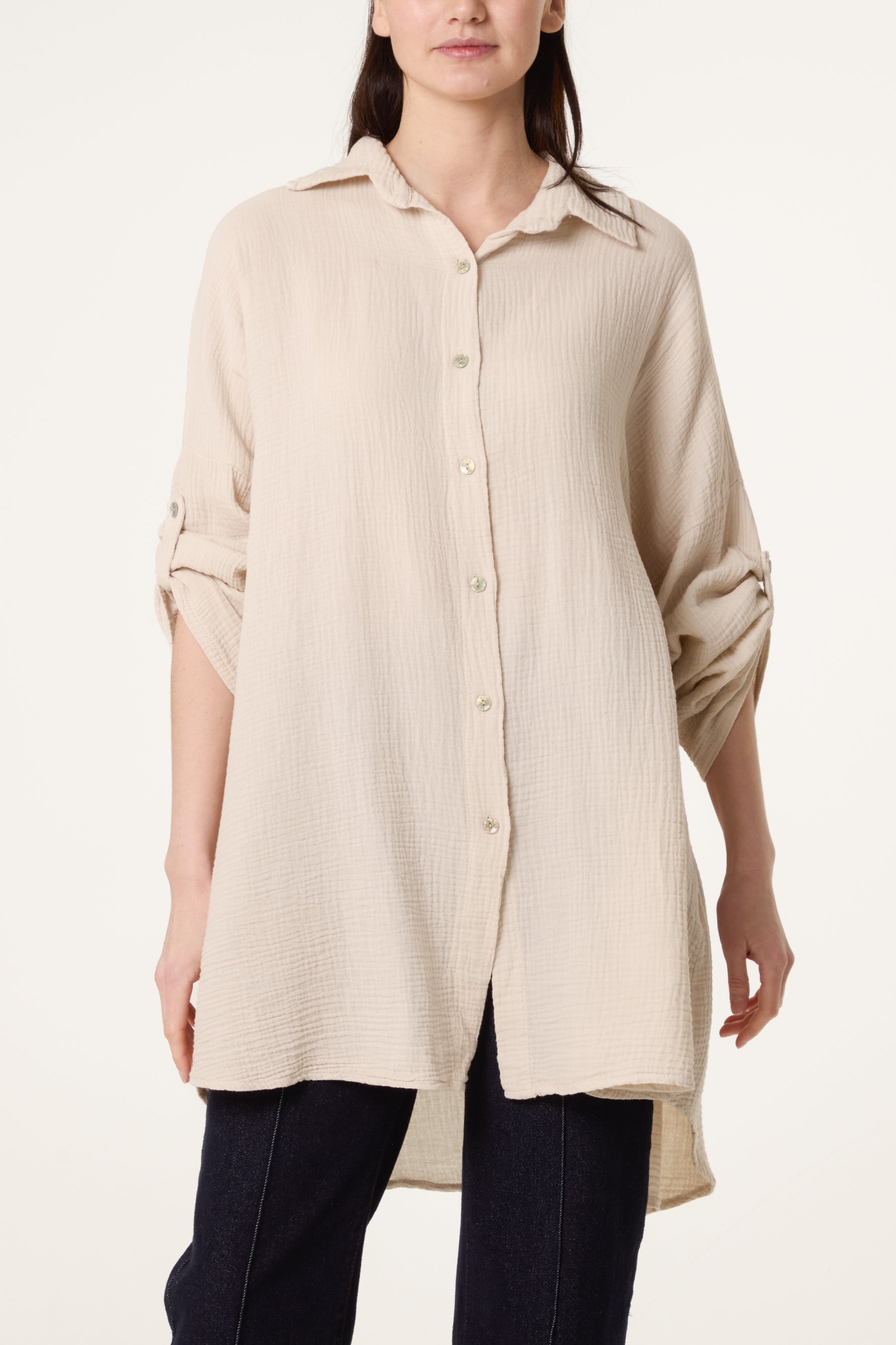 Cheese Cloth Button Down Shirt