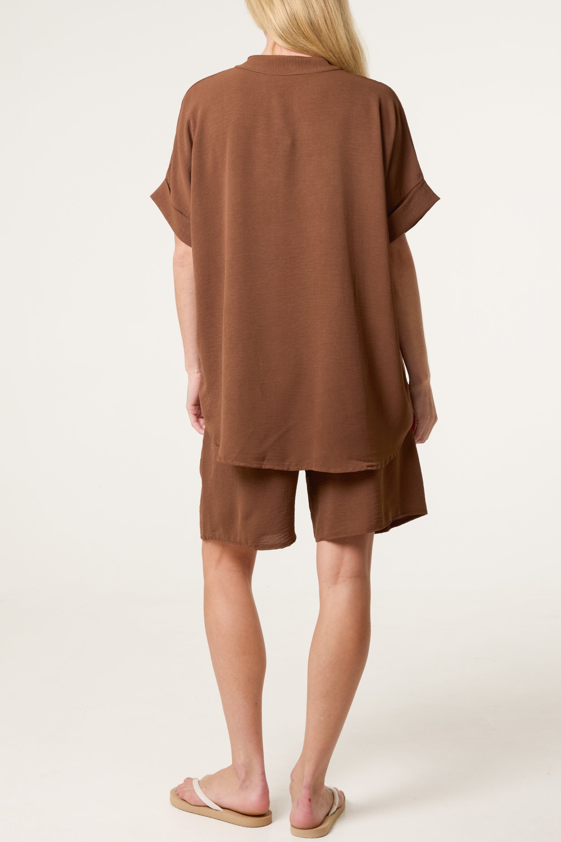 V-Neck Top and Shorts Co-Ord Set