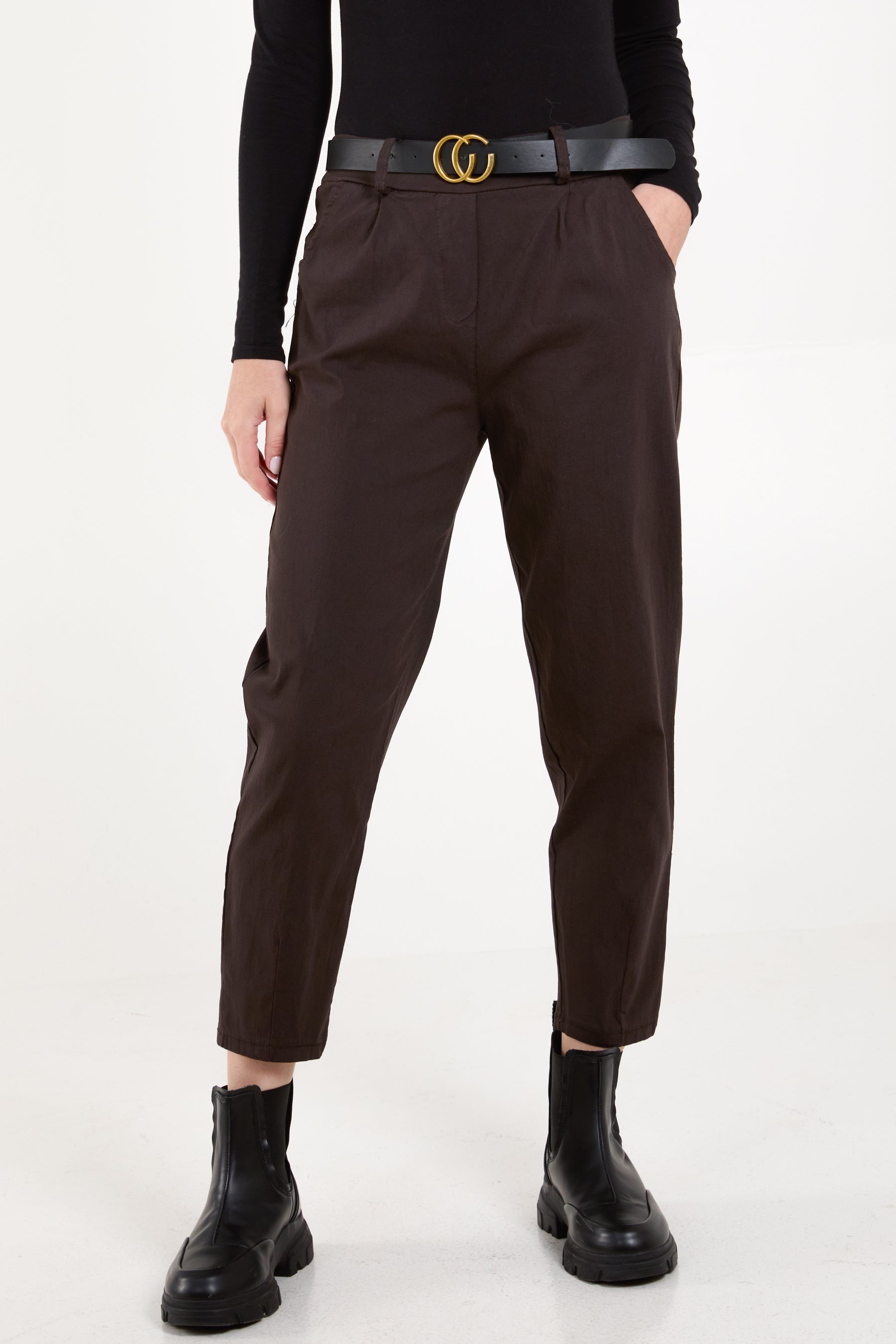 High Waisted Trousers with Belt