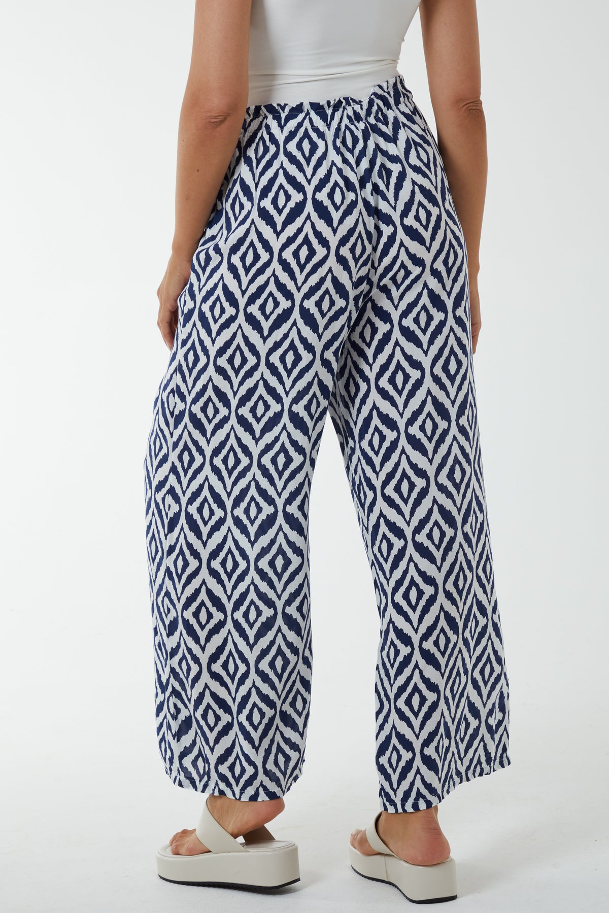 Geometric Print Wide Leg Trousers