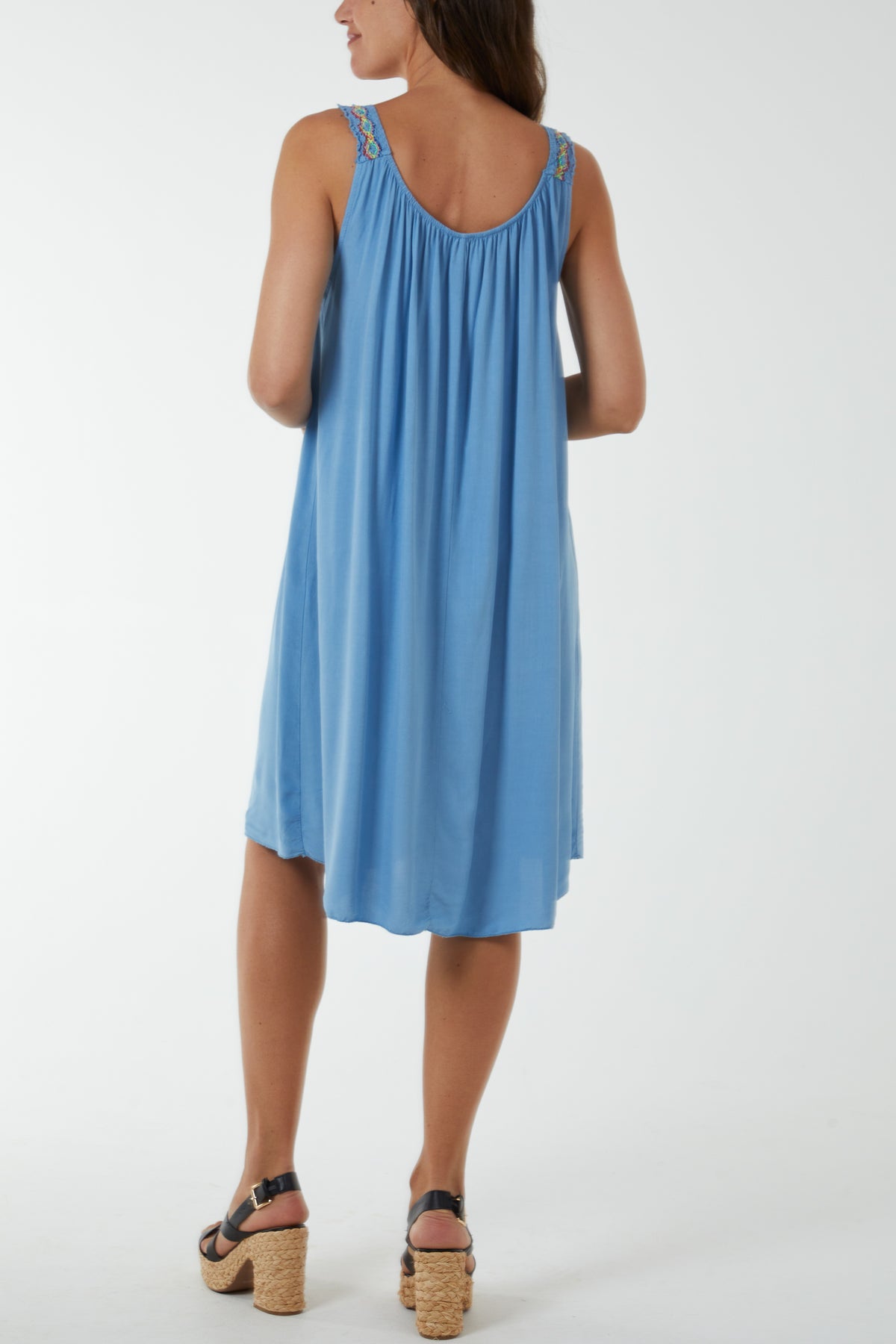 Mini Dress with Crochet Strap Detail
