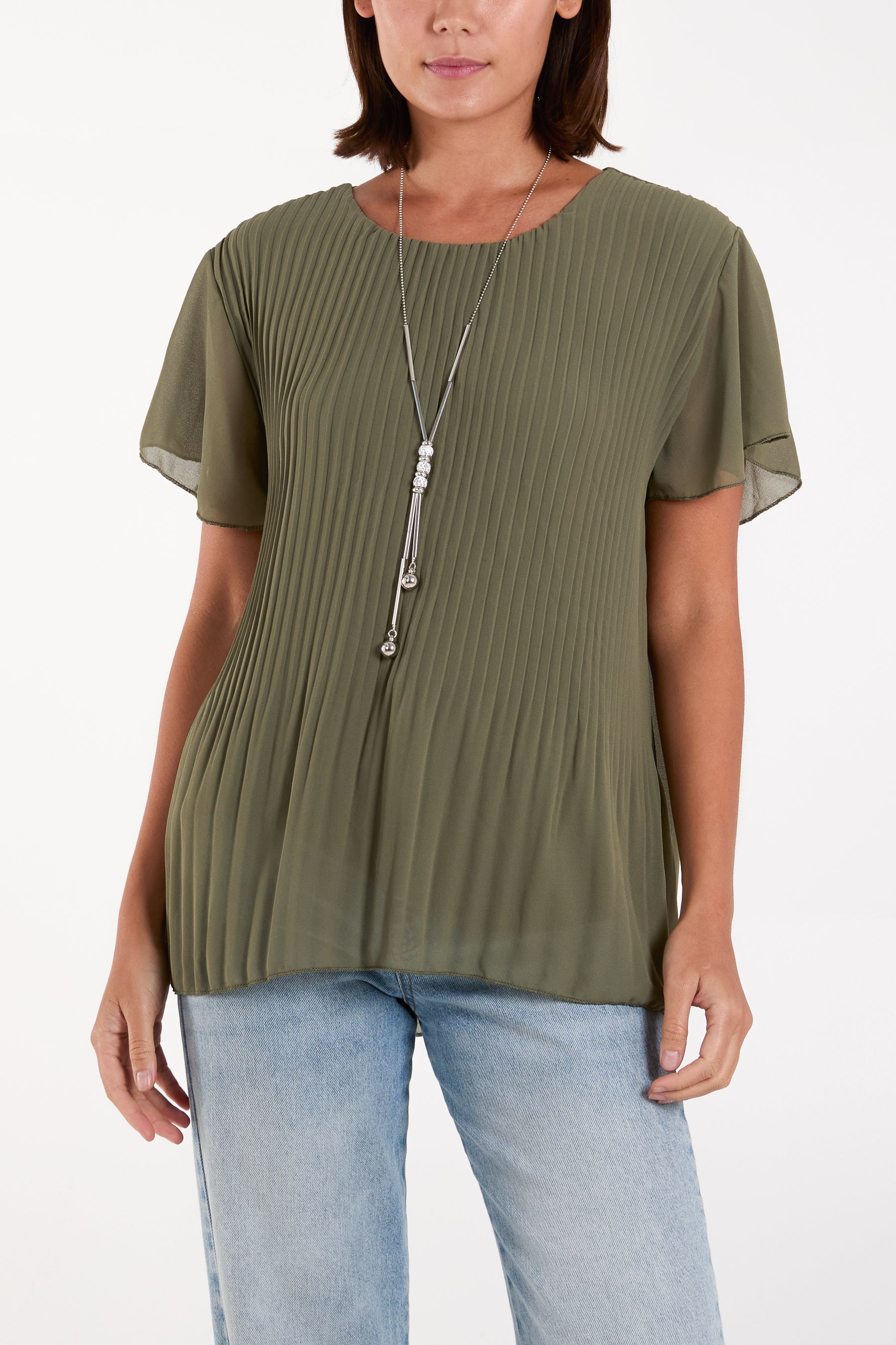 Necklace Pleated Top