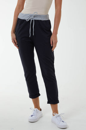 Contrast Waist Jogger Trousers