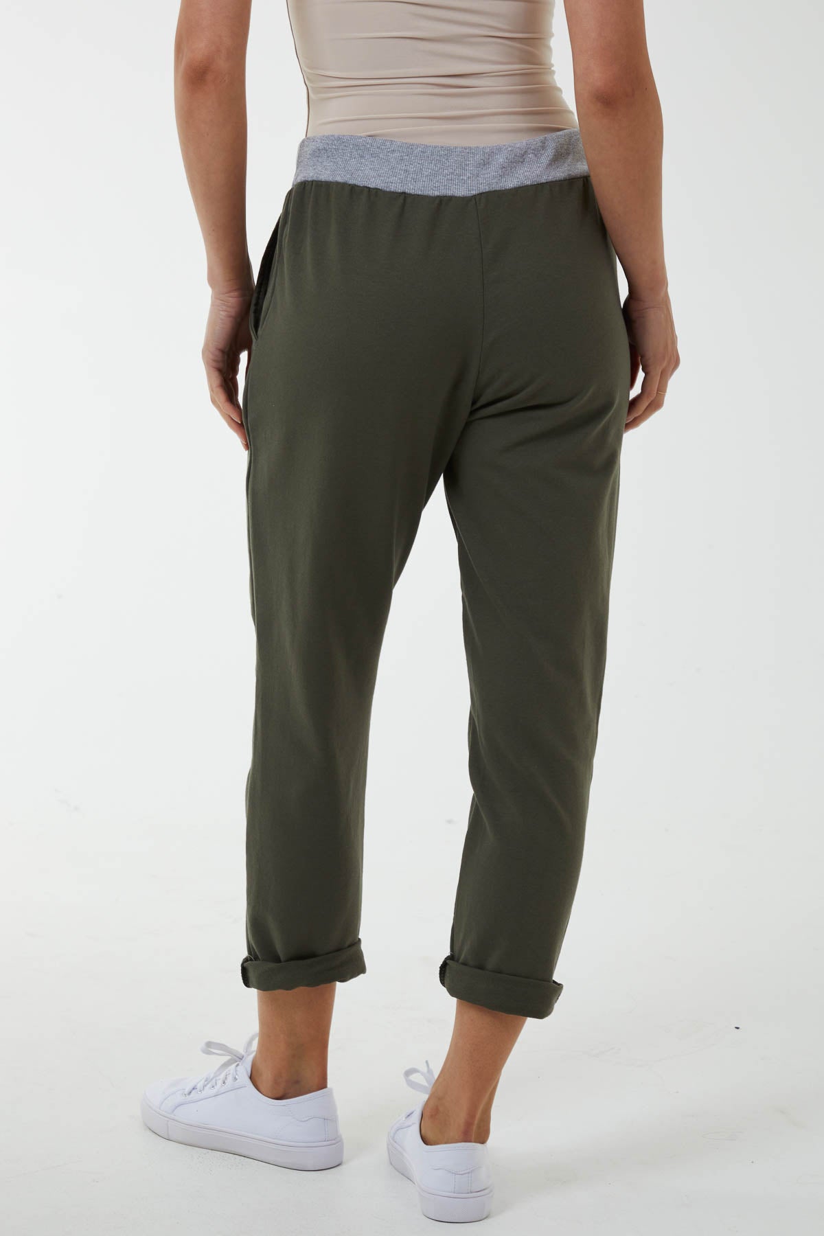 Contrast Waist Jogger Trousers