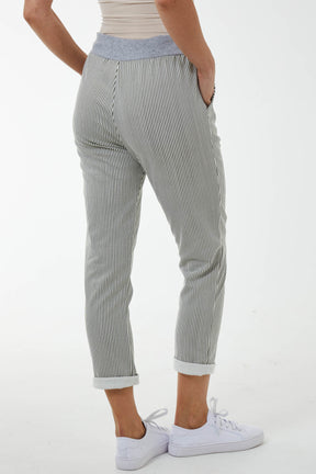 Pinstripe Contrast Waist Trousers
