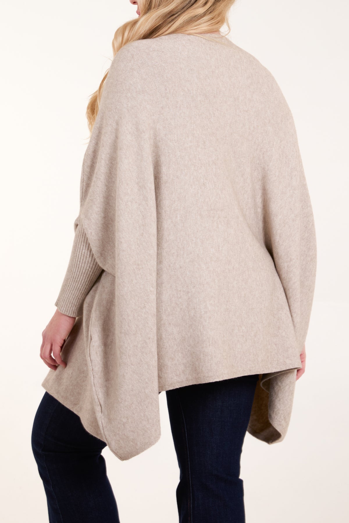 Ribbed Star Batwing Poncho