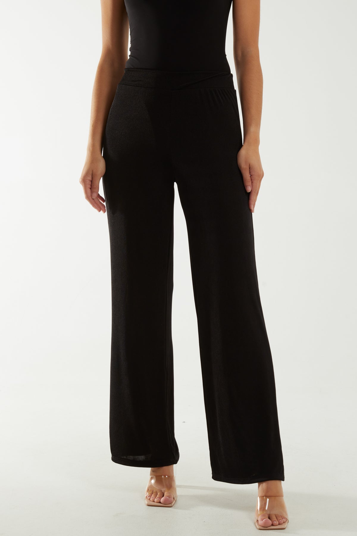 Wide Leg Acetate Trousers