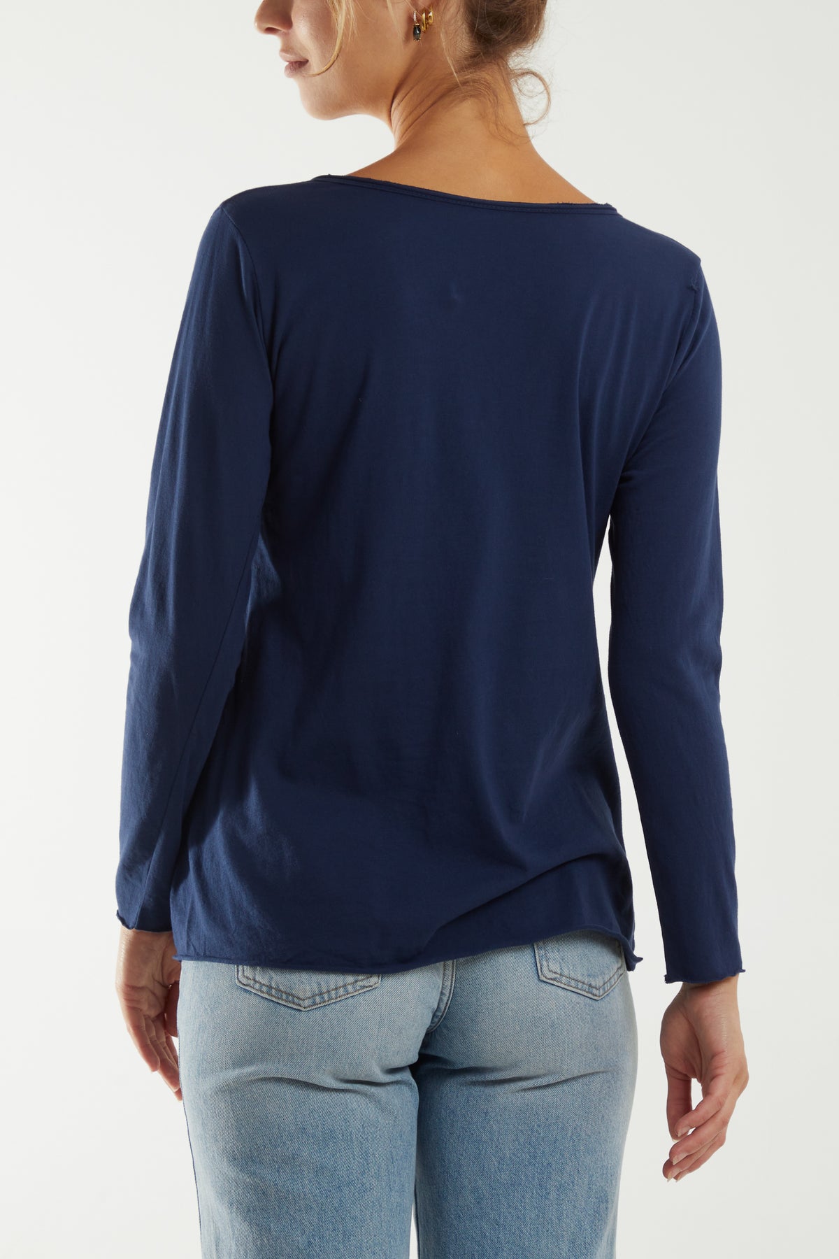 Tortoiseshell Buttons Long Sleeve T-Shirt