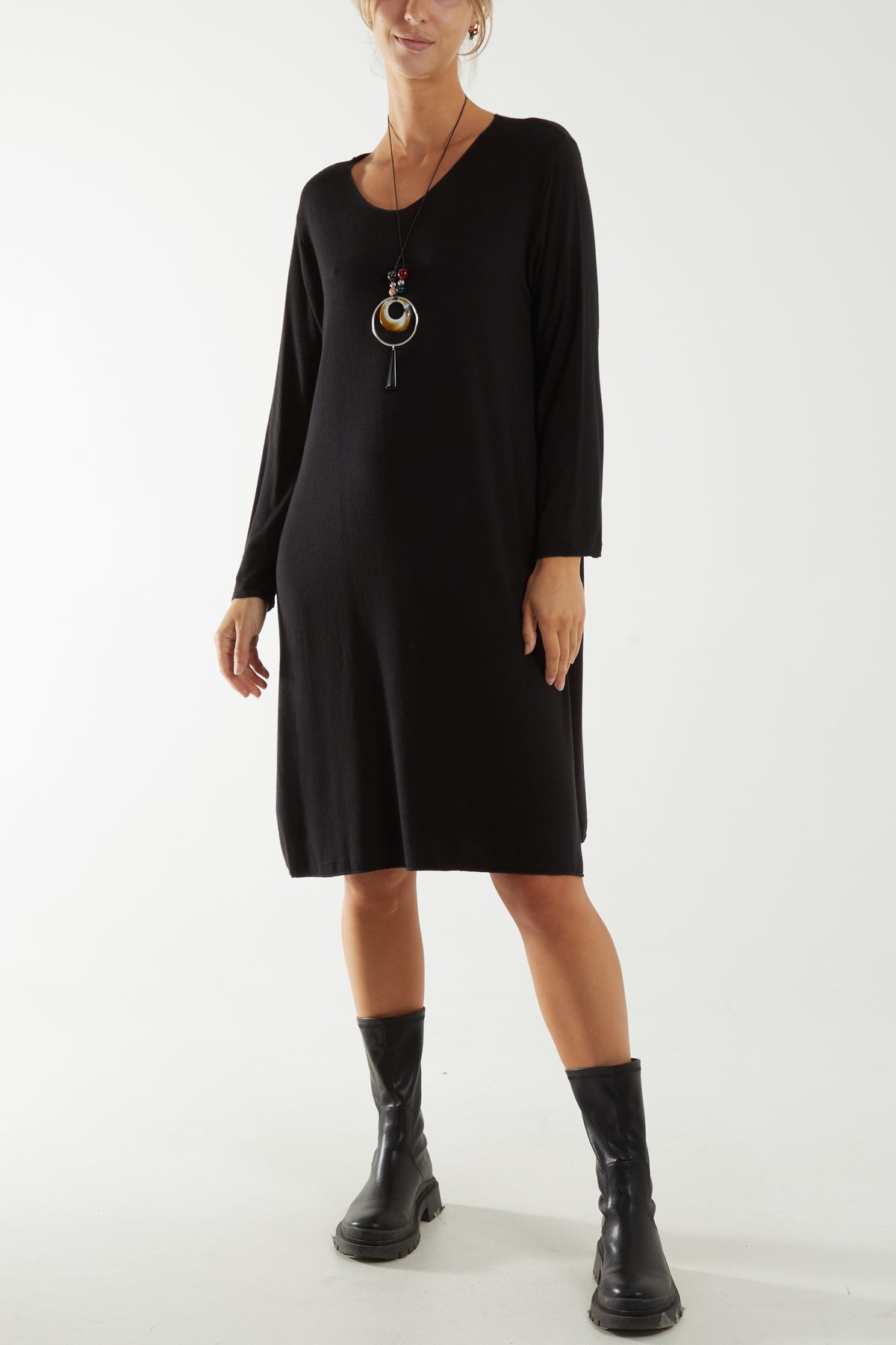 Necklace Fine Knit Midi Dress