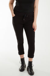 Magic Drawstring Pockets Crushed Trouser