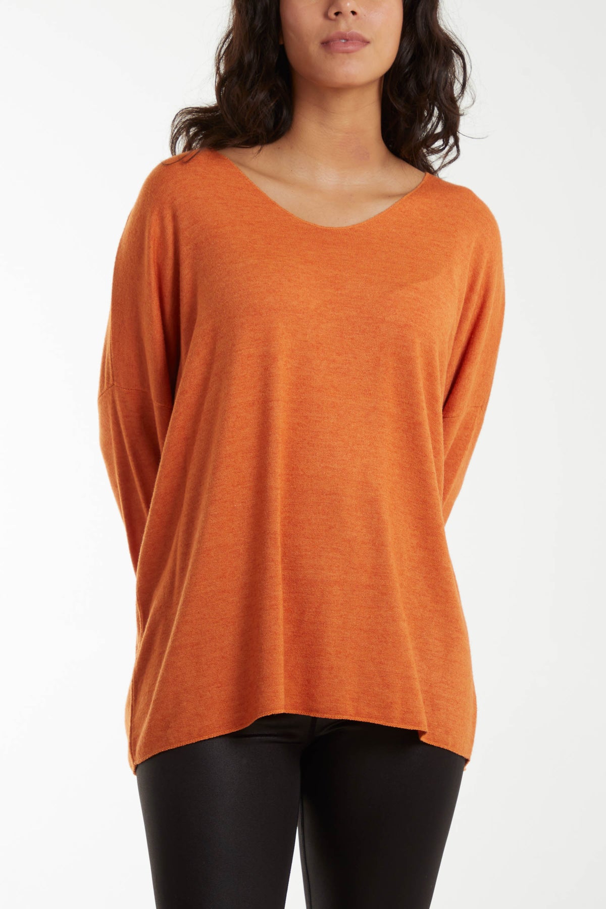 Basic V-Neck Raw Edge Jumper