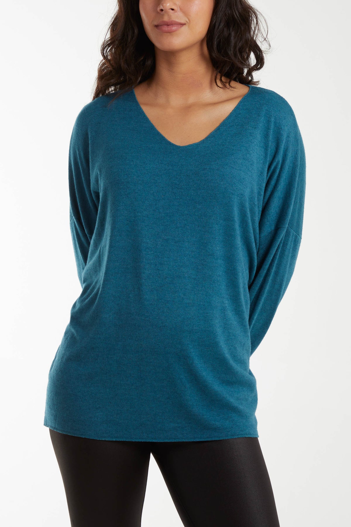 Basic V-Neck Raw Edge Jumper