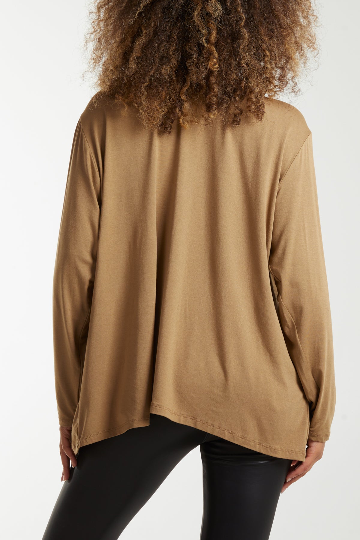 Long Sleeve Frill Turtle Neck Top