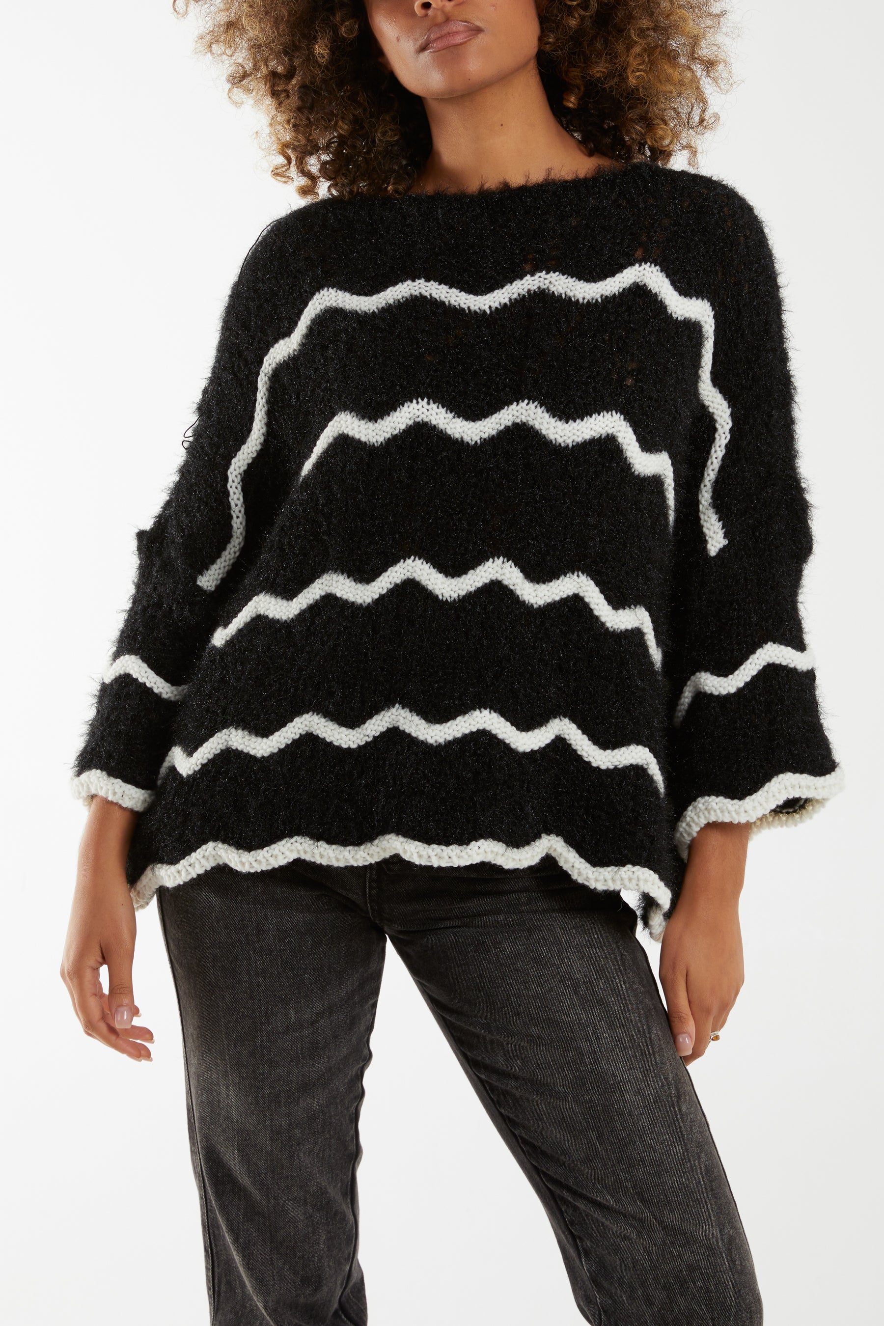 Zig Zag Stripe Oversize Jumper