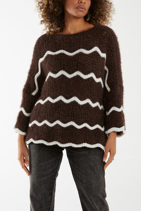 Zig Zag Stripe Oversize Jumper